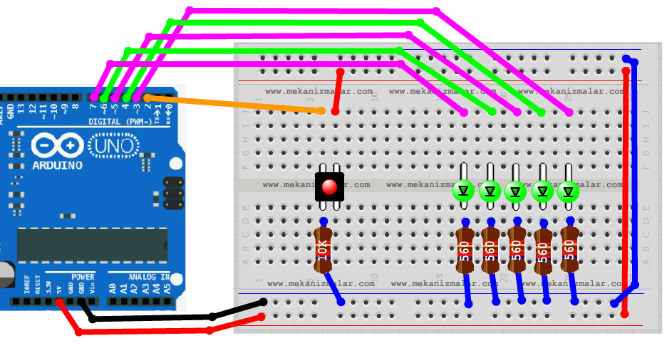 Controlling Multiple LEDs With Arduino - 6 Steps